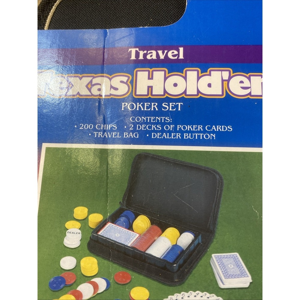 Vtg Excite Travel Texas Hold'Em Poker Set 200 Chips & Travel Case New 90s Y2K - Picture 15 of 16